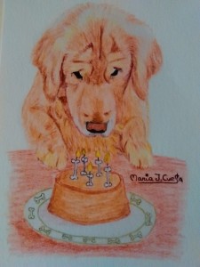 Happy Birthday Dog MariaJCuesta. Children’s Books. Art. Illustration.