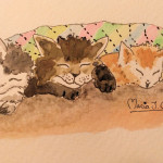 Cats Sleeping MariaJCuesta. Children’s Books. Art. Illustration.