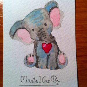 Baby Elephant MariaJCuesta. Children’s Books. Art. Illustration.